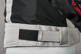 Schwarze und silberne RST Ventilator-XT CE Textil-Motorradjacke für Herren, touring Jacke mit Belüftungssystem, sichtbar auf dem Modell