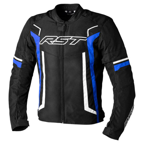 RST Pilot EVO CE Textil-Motorradjacke für Herren, blaue Touring-Jacke mit Protektoren, sichtbares RST-Logo, robuste Textilmaterialien