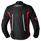 Rote RST Pilot EVO CE Textilmotorradjacke für Herren, Touring-Jacke mit Schutz und belüfteten Bereichen, auf einem weißen Hintergrund.