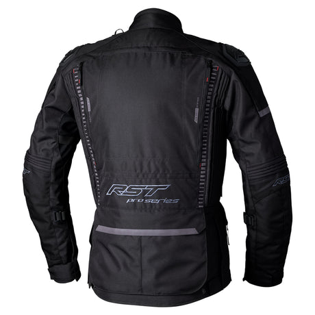 Schwarze RST Pro Series Ranger CE Textil-Motorradjacke für Herren, Adventure-Jacke mit Schutzprotektoren.