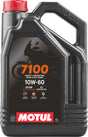 MOTUL 7100 4T Motorenöl 10W60, 4 Liter, flüssiges Motoröl für Motorräder, klare Abbildung des Ölfasstanks