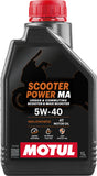 MOTUL Scooter Power 4T Motorenöl 5W40, 1 Liter, flüssiges 4-Takt-Öl für Scooter und Motorräder, transparente Flasche