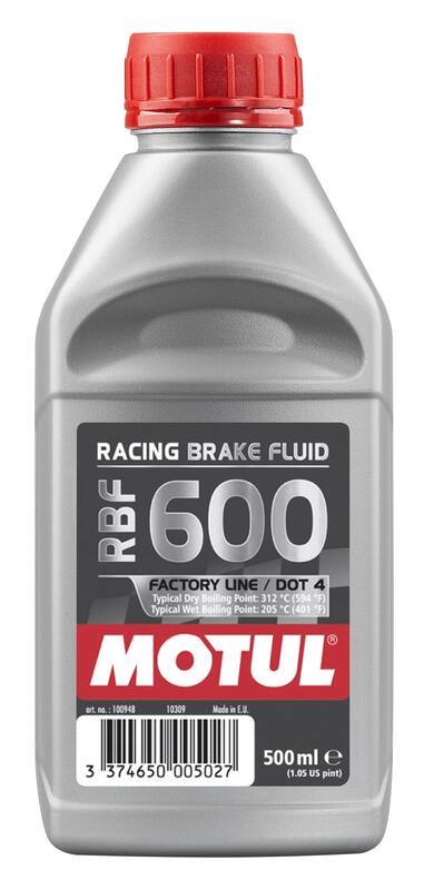 MOTUL DOT 4 RBF 600 Racing Bremsflüssigkeit, 500ml, hochwertige Bremsflüssigkeit für sportliche Fahrzeuge, in Flasche.