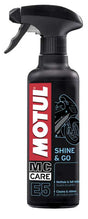 MOTUL E5 Shine & go Silicon Cleaner Kunststoffpflege Spray, 400ml, für Kunststoffoberflächen und Fahrzeugpflege