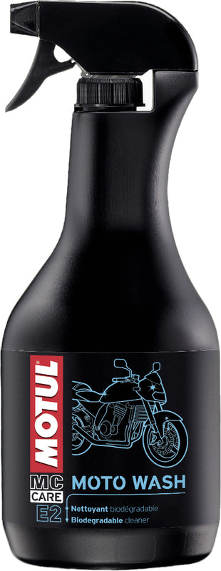 MOTUL E2 Moto Wash Bio-Reiniger und Entfettungsmittel in 1L Spray, geeignet für Motorräder, saubere und gepflegte Oberflächen.