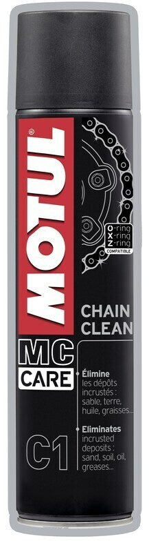 Motul MC Care Kettenreiniger Spray, 400ml, Reinigungsmittel für Motorradketten, sichtbare Sprayflasche auf weißem Hintergrund