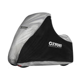 OXFORD Abdeckplane Aquatex für Scooter, schwarz/silber, wetterfest, für Innen- und Außenschutz, langlebiges Oxford Material