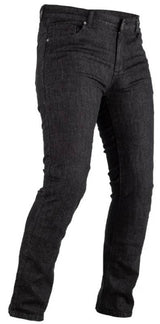 Schwarze RST Tapered-Fit Motorradjeans aus robustem Denim mit verstärkten Nähten und Schutzpolstern für sicheren Fahrkomfort.