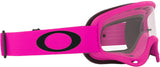OAKLEY O Frame MX-Brille mit hot rosa Rahmen und klarer Linse, perfekt für den Motorrad-Motocross-Sport.