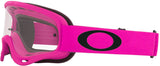 OAKLEY O Frame MX-Brille mit hot rosa Rahmen und klarer Linse für Motocross und Offroad-Fahrten.