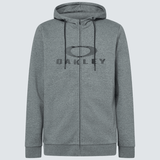 OAKLEY Bark FZ 2.0 Hoodie Freizeitbekleidung, dunkelgrau mit Kapuze und Kängurutasche, bequem und sportlich.