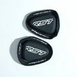 Schwarze RST Factory Elbow Sliders für Bekleidungszubehör, Schutzpolster für den Oberarm, One Size, auf weißem Hintergrund.