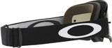 OAKLEY XS O Frame MX Sand Brille in Jet schwarz mit dunklem Rahmen und klarer Linse, für Motocross und Offroad-Fahrten
