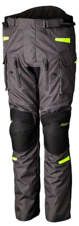 RST Endurance CE Textil-Motorradhose für Abenteuer, grau mit gelben Akzenten, wetterfest und strapazierfähig.
