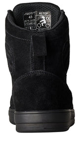 Schwarze Wildleder-RST Hochtop-Motorradstiefel mit robustem Design und Schnürverschluss, für sicheren Motorradschutz.