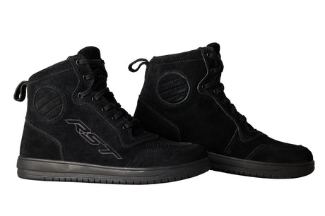 RST Damen Hi-Top Schuhe aus schwarzem Wildleder, modische und bequeme Sneakers für Damen.
