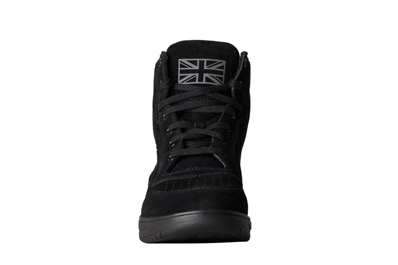 RST Damen High-Top Schuhe aus schwarzem Wildleder, modisches Design und bequemer Sitz, ideal für stilvolle Outfits.