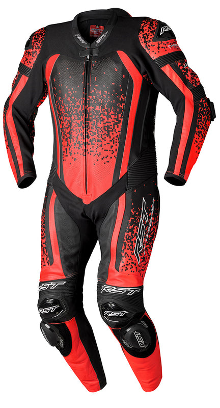 RST ProSeries EVO CE Airbag Motorrad Lederkombi-Neon Rot/Schwarz