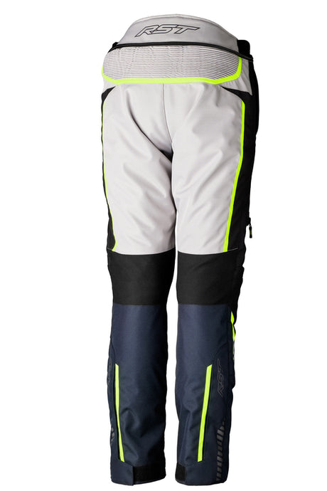 Robuste RST Maverick EVO CE Motorradhose für Herren in Navy und Silber mit Schutzpolster, für Adventure und Touring.