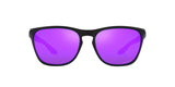 OAKLEY Manorburn Sonnenbrille mit mattschwarzem Gestell und violetten Prizm-Gläsern, modernes Design, sichtbare Brillenfassung und Gläser