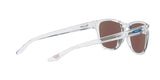 OAKLEY Manorburn Sonnenbrille mit polierten klaren Rahmen und Prizm Sapphire polarisierte Gläser, elegantes Design