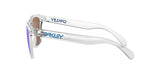 OAKLEY Frogskins Sonnenbrille mit klaren Gestell und Prizm Sapphire Gläsern, stilvolle Brille für UV-Schutz und modisches Aussehen
