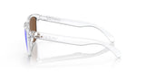 OAKLEY Frogskins Sonnenbrille mit poliertem klaren Rahmen und violetten Prizm-Gläsern, stilvolle Modeaccessoires