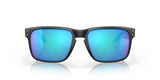 OAKLEY Holbrook Sonnenbrille mit mattschwarzem Gestell und blauen Prizm Sapphire Polarized Gläsern, stilvoll und sportlich.