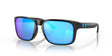 OAKLEY Holbrook Sonnenbrille mit schwarzem polierten Gestell und Prizm Sapphire Gläsern, modischer Augenschutz für den Alltag
