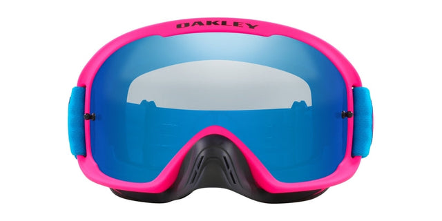 OAKLEY O Frame 2.0 Pro MX-Brille mit blauer Crackle-Optik, schwarzem Rahmen und Ice Iridium Linse für Motocross.