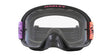 OAKLEY O Frame 2.0 Pro MX-Brille in Schwarz mit Splatter-Design und klarer Linse für Motocross-Sport.