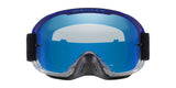 OAKLEY O Frame 2.0 Pro MX-Brille mit schwarzen Streifen, schwarzem Rahmen und Ice Iridium Linse für Motocross.