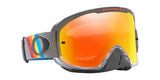 OAKLEY O Frame 2.0 Pro MX-Brille mit grauen Streifen und Fire Iridium Linse, Schutzbrille für Motocross, Blick durch die Linse