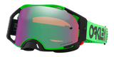 OAKLEY Airbrake MX Brille mit grüner Rahmenfarbe und Prizm MX Jade Glas, für Motocross, auf einem weißen Hintergrund.