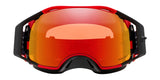OAKLEY Airbrake MX-Brille mit roten Rahmen und Prizm MX Torch Glas, ideal für Motocross, sichtbar auf der Brille.