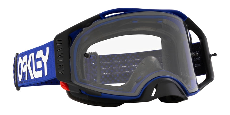 OAKLEY Airbrake MX-Brille in Blau mit klarem Glas für Motocross, Schutzbrille mit verstellbarem Rahmen und Belüftungssystem.