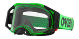 OAKLEY Airbrake MX-Brille in Grün mit klaren Gläsern für Motocross, robustes Design und breite Sicht.