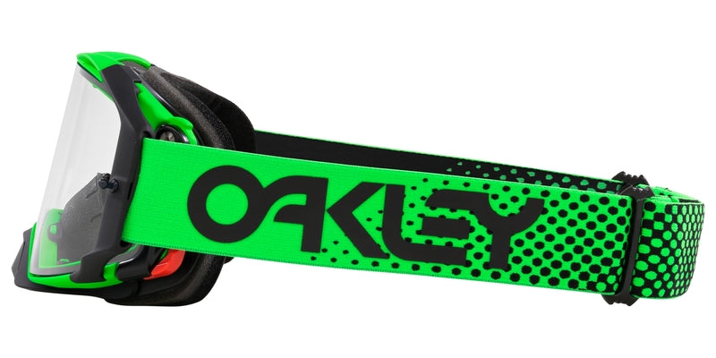 OAKLEY Airbrake MX-Brille in Grün mit klarem Glas für Motocross, robustes Design, Schutzbrille für Offroad-Fahrten