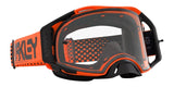 OAKLEY Airbrake MX-Brille in orange mit klarem Glas, sportliche Motocross-Brille für Schutz und Sichtbarkeit.