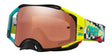 OAKLEY Airbrake MX Brille mit schwarzen Prizm-Glas, Jeffrey Herlings Signatur, für Motocross, auf einem weißen Hintergrund.