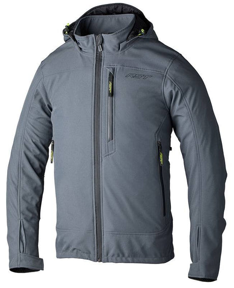 Graue RST Havoc CE Textil-Motorradjacke für Herren, urbane Jacke mit Schutzpolstern, Blick auf die Vorderseite.
