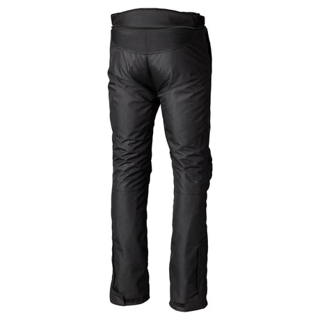 Schwarze Damen-Textil-Motorradhose von RST S-1, touring geeignet, mit Schutzverstärkungen und verstellbaren Elementen.