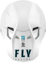 Weißer Fly Racing Formula S Carbon Motocrosshelm mit solidem Design und Belüftungsöffnungen, leichter und strapazierfähiger Helm