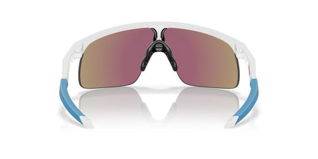 OAKLEY Resistor Jugend Sonnenbrille mit Prizm Sapphire Gläsern, sportliches Design, schwarzer Rahmen, klare Sicht.