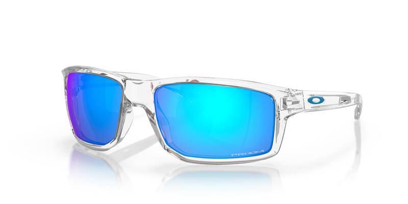 OAKLEY Gibston Sonnenbrille mit Prizm Sapphire Gläsern, stilvolle Brille mit schwarzen Rahmen und blauen Gläsern.