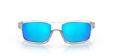 OAKLEY Gibston Sonnenbrille mit Prizm Sapphire Gläsern, stilvolle Brille mit schwarzem Rahmen und blauen Gläsern.