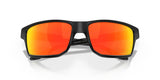 OAKLEY Gibston Sonnenbrille mit Prizm Ruby polarisierenden Gläsern, stilvolle Brille mit schwarzem Rahmen und reflektierenden Gläsern