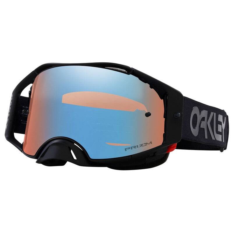 OAKLEY Airbrake MX-Brille in Schwarz mit Prizm MX Sapphire Gläsern, strapazierfähiges Design für Motocross.