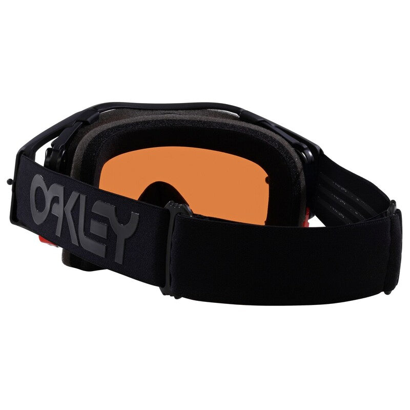 OAKLEY Airbrake MX-Brille in B1B Blackout mit Prizm MX Sapphire Gläsern, Schutzbrille für Motocross, Blick auf Brille und Gläser
