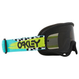 OAKLEY O-Frame MX-Brille in Teal Checks mit dunklem Rahmen, Schutzbrille für Motocross-Sport, klare Sicht.